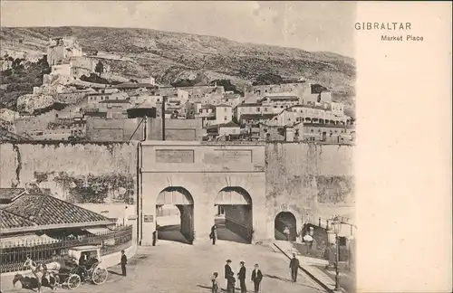 Gibraltar Market Place (Marktplatz) Einheimische Tor-Durchfahrt 1910
