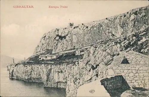 Postcard Gibraltar Europa Point mit Signal Station Fels Panorama 1910