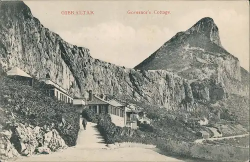 Postcard Gibraltar Governor's Cottage Zufahrt Vintage Postcard 1910