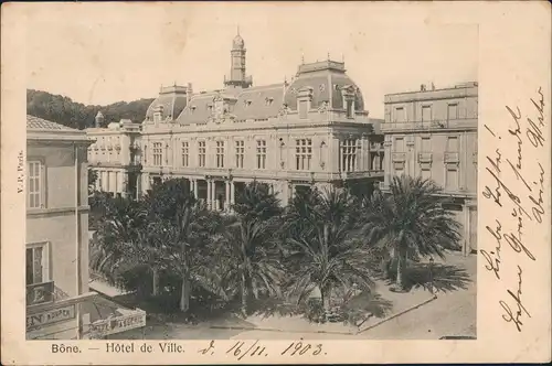 Postcard Bône (Annaba) Straße Rathaus 1903
