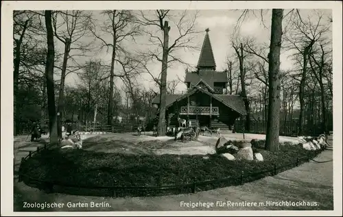Charlottenburg-Berlin Zoo Freigehege für Renntiere - Hirschblockhaus 1941