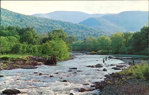 Pine Hill (NY) Landscape and fisherman's paradise, Umland-Ansicht USA 1970
