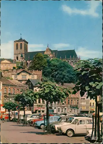 Lüttich Luik Lîdje St-Martin kerk, Platz Auto Parkplatz Autos div. Modelle 1960