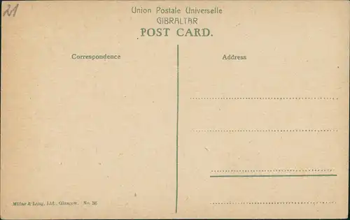 Gibraltar Stadtteilansichten Town View from South, Vintage Postcard 1910