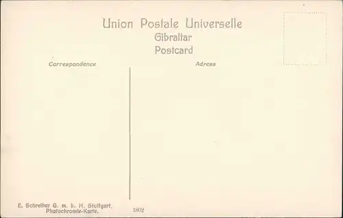 Gibraltar Governor's Cottage Blick zum Felsen, Vintage Postcard 1905