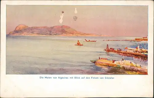 Gibraltar Molen Algeciras mit Blick Gibraltar (Marokkokarte No. 2) 1910