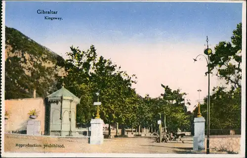 Gibraltar Stadtteilansicht Partie am Kingsway, Vintage Postcard 1910