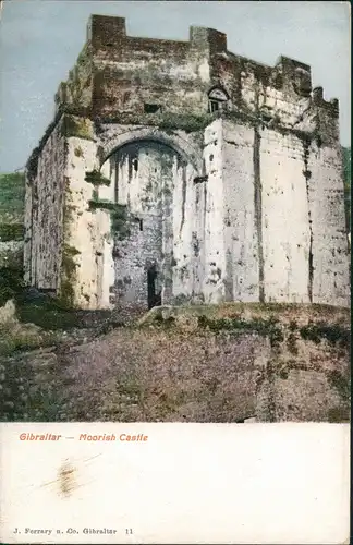 Postcard Gibraltar Photochromie-Karte Moorish Castle (Burg) 1905