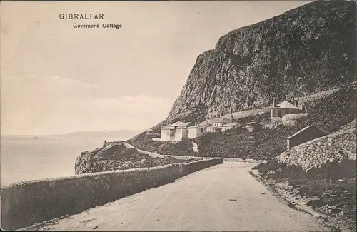 Postcard Gibraltar Governor's Cottage Strassen Partie Street View 1910