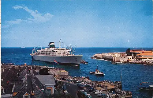 Curacao (Insel) HARBOR ENTRANCE Schiff Ship, Niederländische Antillen 1960