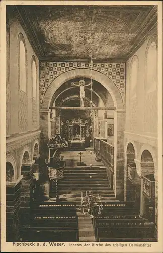 Fischbeck-Hessisch Oldendorf Inneres der Kirche des adeligen Damenstiftes 1927