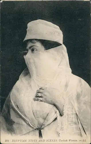 Ägypten (allgemein) SCÈNES ET TYPES ÉGYPTE Dame Turque, Frau verschleiert 1910