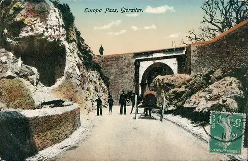 Postcard Gibraltar Stadtteilansicht Europa Pass, Einheimische 1914