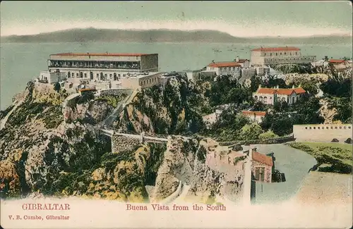 Postcard Gibraltar Buena Vista from the South, Vintage Postcard 1900