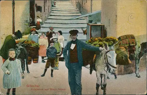 Gibraltar Artichokes and Water Sellers, Native People, Einheimische 1905