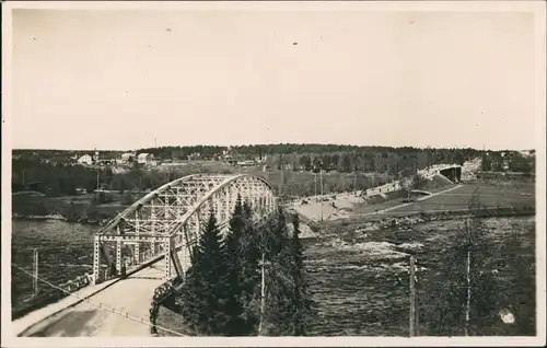 Postcard Oulu (Suomi Finnland) Stahlbrücke - Straße 1929