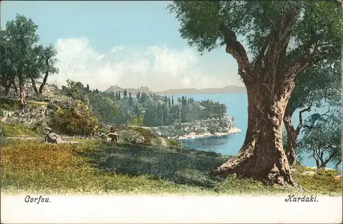 Korfu Corfou Kardaki Künstlerkarte Art Postcard Grete Griechenland 1900