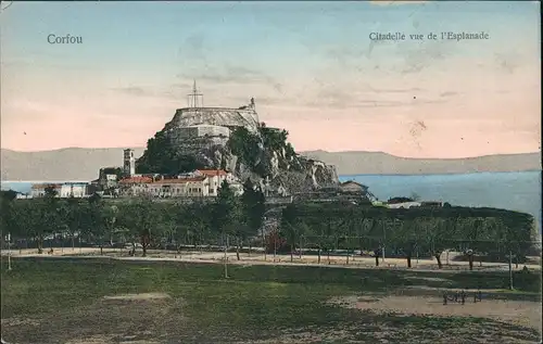 Postcard Korfu Citadelle vue de l'Esplanade 1908