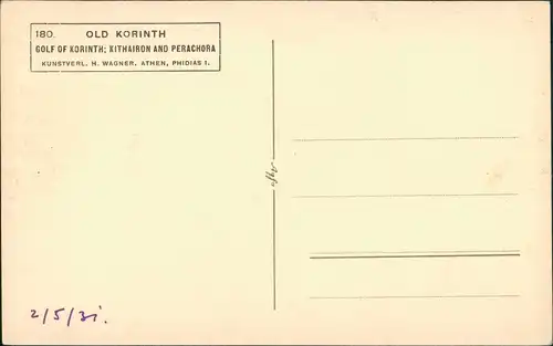 Postcard Korinth OLD KORINTH Panorama-Ansicht Einheimische Höfe 1931