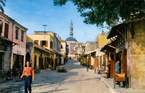 Postcard Rhodos Strassen Partie Altstadt Old City Street View 1975