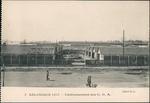 Thessaloniki Θεσσαλονίκη SALONIQUE  des C. 0. A. Lager Barracken 1917