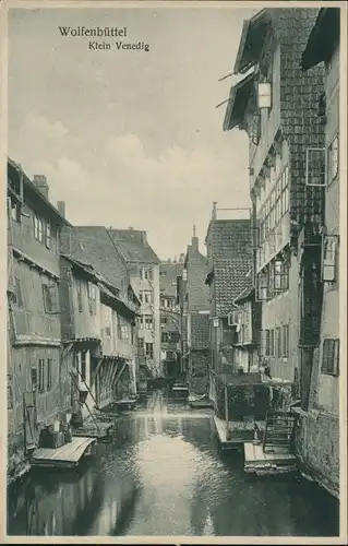 Ansichtskarte Wolfenbüttel Klein-Venedig Häuser Partie am Wasser 1930
