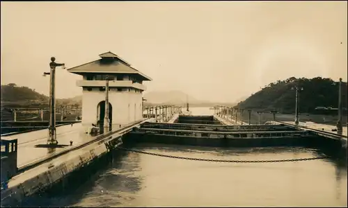 Panama    Kanal Miraflores Locks Canalzone Real-Photo  1917 Privatfoto