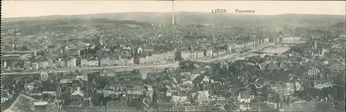 Postkaart Lüttich Luik Lîdje Panorama Stadt 2-teilige Klappkarte 1910