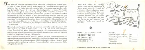 Dernau an der Ahr Reklame Klappkarte 2-teilig Hotel Restaurant Café H. Koch 1975