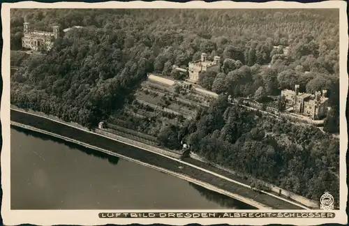 Ansichtskarte Albertstadt-Dresden Luftbild, Dresden, Albrecht Schlösser 1932