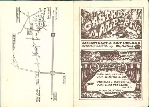Sint-Niklaas Saint-Nicolas Reklame & Speisekarte Kerstdag Klappkarte 1973