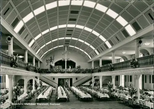 Ansichtskarte München Mathäser Bierstadt Gaststättenbetriebe Festsaal 1955