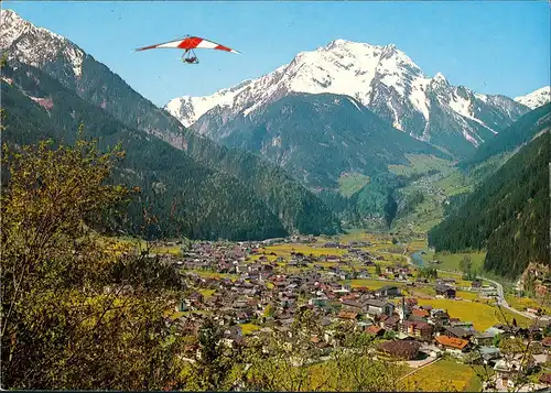 Ansichtskarte Mayrhofen Stadt und Drachenflieger 1982