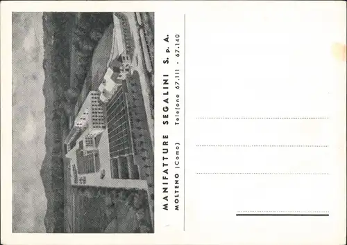 Cartoline Molteno (Lombardei Como) Manifatture Segalini 1955