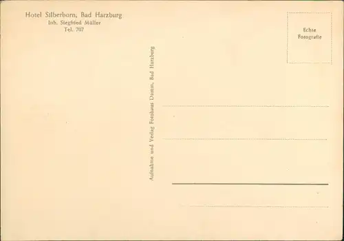 Ansichtskarte Bad Harzburg Hotel Silberborn - Innen 1952