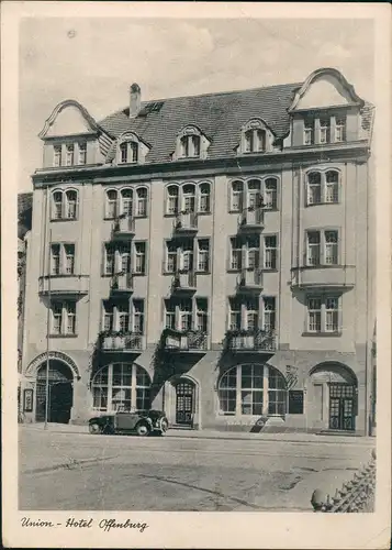Ansichtskarte Offenburg Hotel u. Gaststätten „Union" 1954
