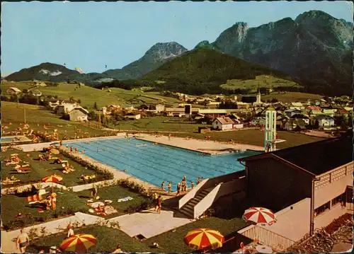 Ansichtskarte Abtenau Stadt und Schwimmbad 1969