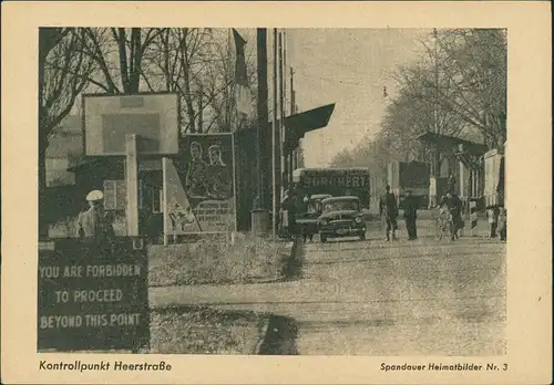 Spandau-Berlin Spandauer Volksblatt Grenze Kontrollpunkt Heerstrasse 1958