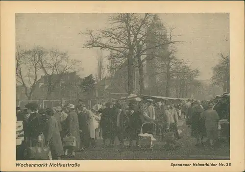 Spandau-Berlin Spandauer Volksblatt  Wochenmarkt Moltkestraße 1960