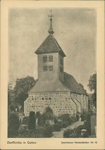 Spandau-Berlin Spandauer Volksblatt Sammlerkarte: Dorfkirche in Gatow 1958