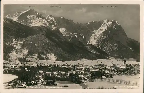 Ansichtskarte Garmisch-Partenkirchen Zugspitze,b Bergpanorama 1938