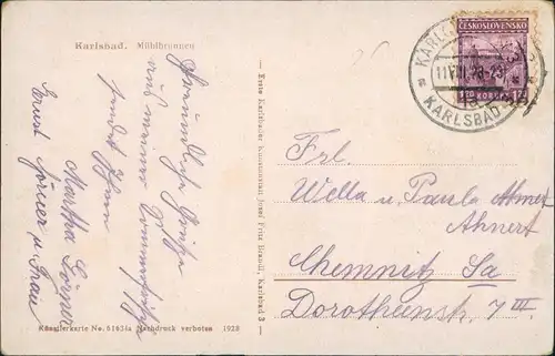 Karlsbad Karlovy Vary Sprudelkolonnade, Karlsbad. Mlhlbrunnen 1928