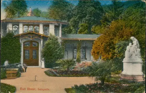 Ansichtskarte Bad Elster Bad Elster. Salzquelle. Kurhaus 1910