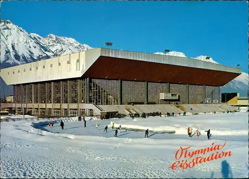 Ansichtskarte Innsbruck Olympia Eisstadion Schnellaufbahn Außenansicht 1973