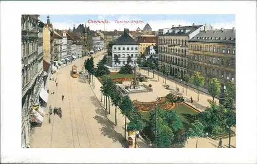 Chemnitz Theaterstraße ~1910 Reprint-Ansicht Bild und Heimat 1980