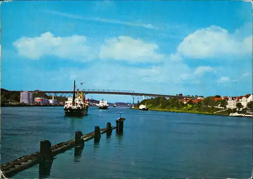 Ansichtskarte Holtenau-Kiel Holtenå Holtenauer Schleuse, Öltanks Schiff 1983