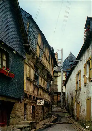 Auray An Alre Quartier de Saint-Goustan Straße kleine Gasse alte Häuser 1970