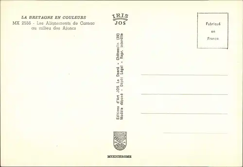 .Frankreich LA BRETAGNE EN COULEURS Les Alignements de Carnac 1970