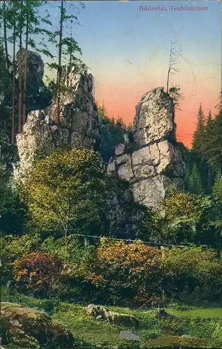 Ansichtskarte Hinterzarten Höllental Partie am Teufelsfelsen 1921