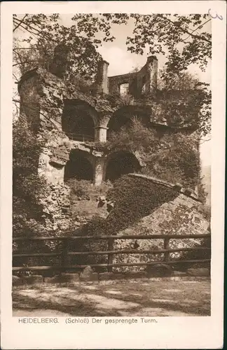 Handschuhsheim-Heidelberg Schloß, Der gesprengte Turm, Ansicht Allgemein 1930